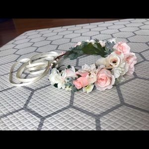 Blush pink and Ivory flower crown